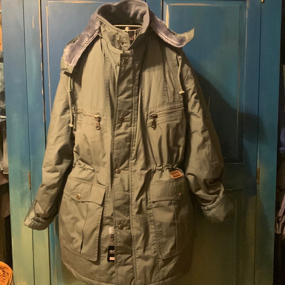 Gaoma Womens Utility Jacket Faux Fur lined